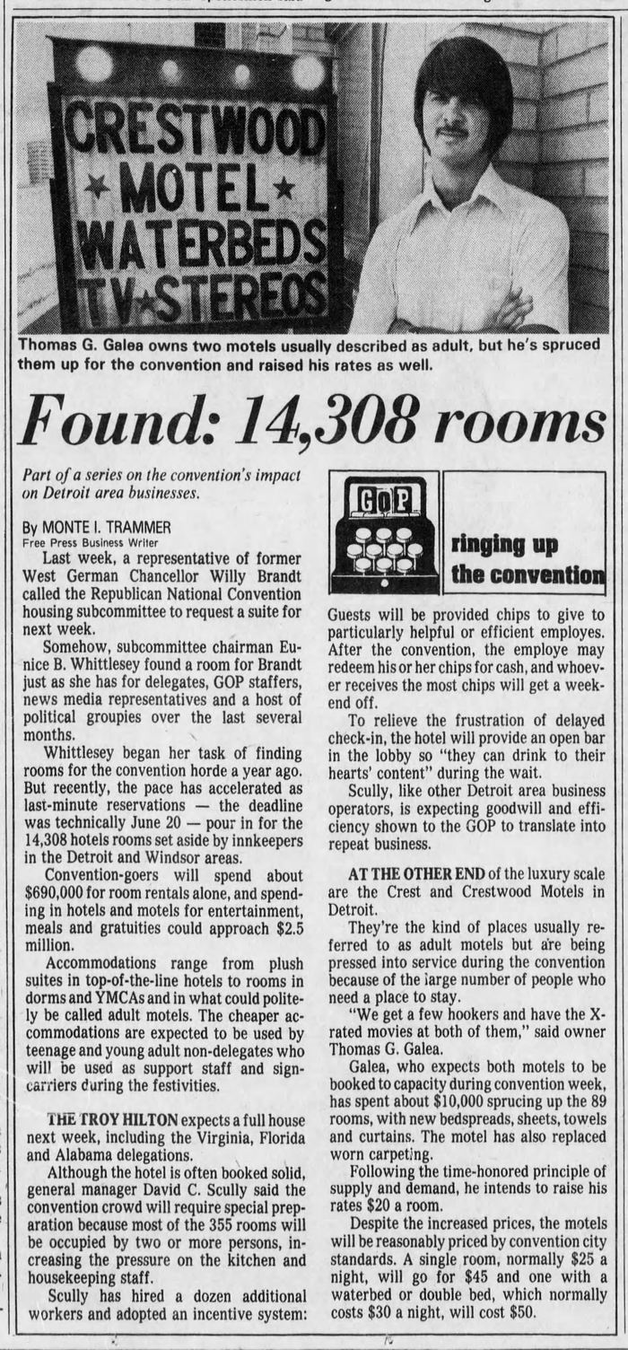 Crestwood Motel (Murray Hill Motel) - Z Jul 10 1980 Article On Republican Convention (newer photo)